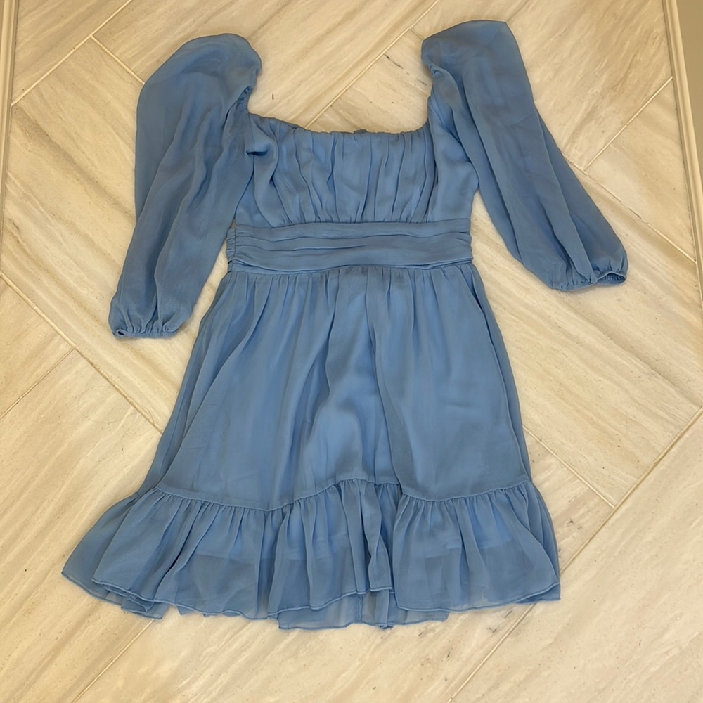 Light blue flowy mini dress